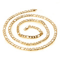 Нержавеющая сталь 18-каратное золото мужское ожерелье-цепочка Фигаро Мода 3: 1nk ожерелье мужские женские массивные цепочки ожерелья